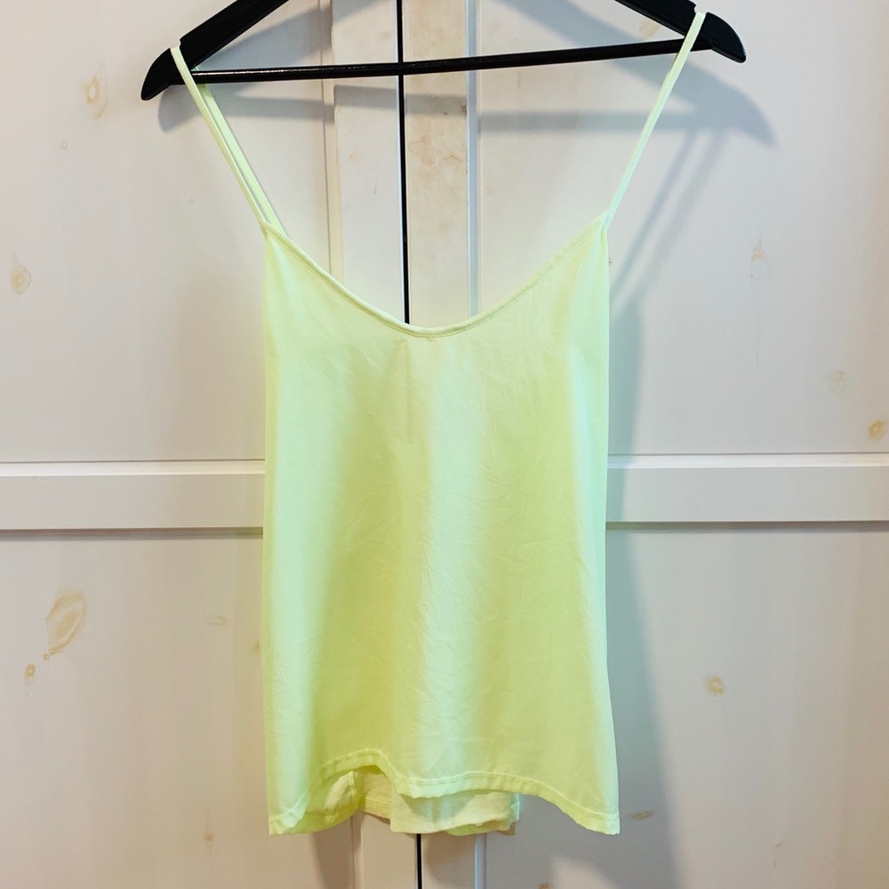 Chartreuse yellow spaghetti strap flowy tank